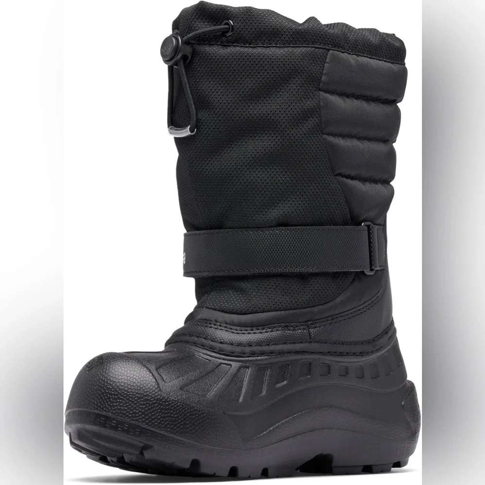 NWT  Columbia Youth Powderbug Snowlite Waterproof Snow Boot, Black/White